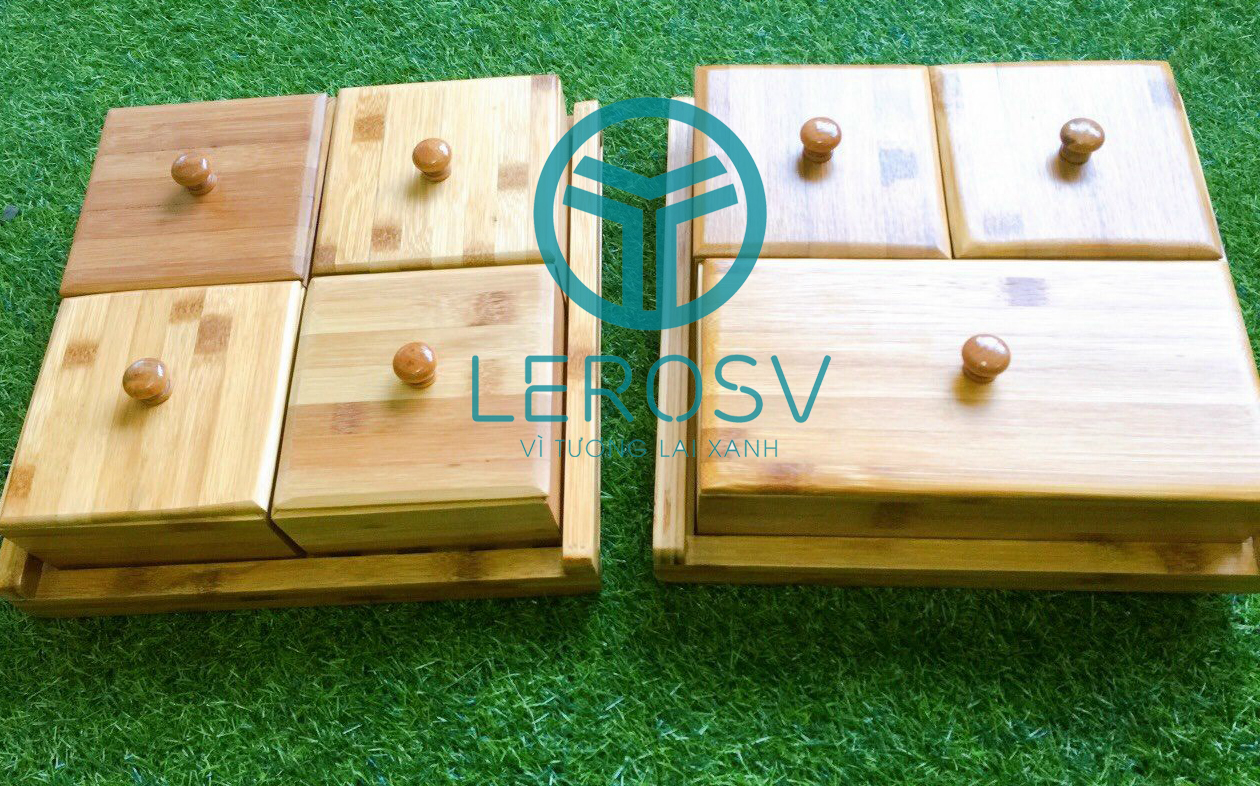 Khay mứt Tết gỗ Tre